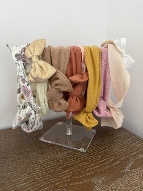 Baby Soft Knit and Bow Headband Set - Pink, Mustard, Rust & Floral